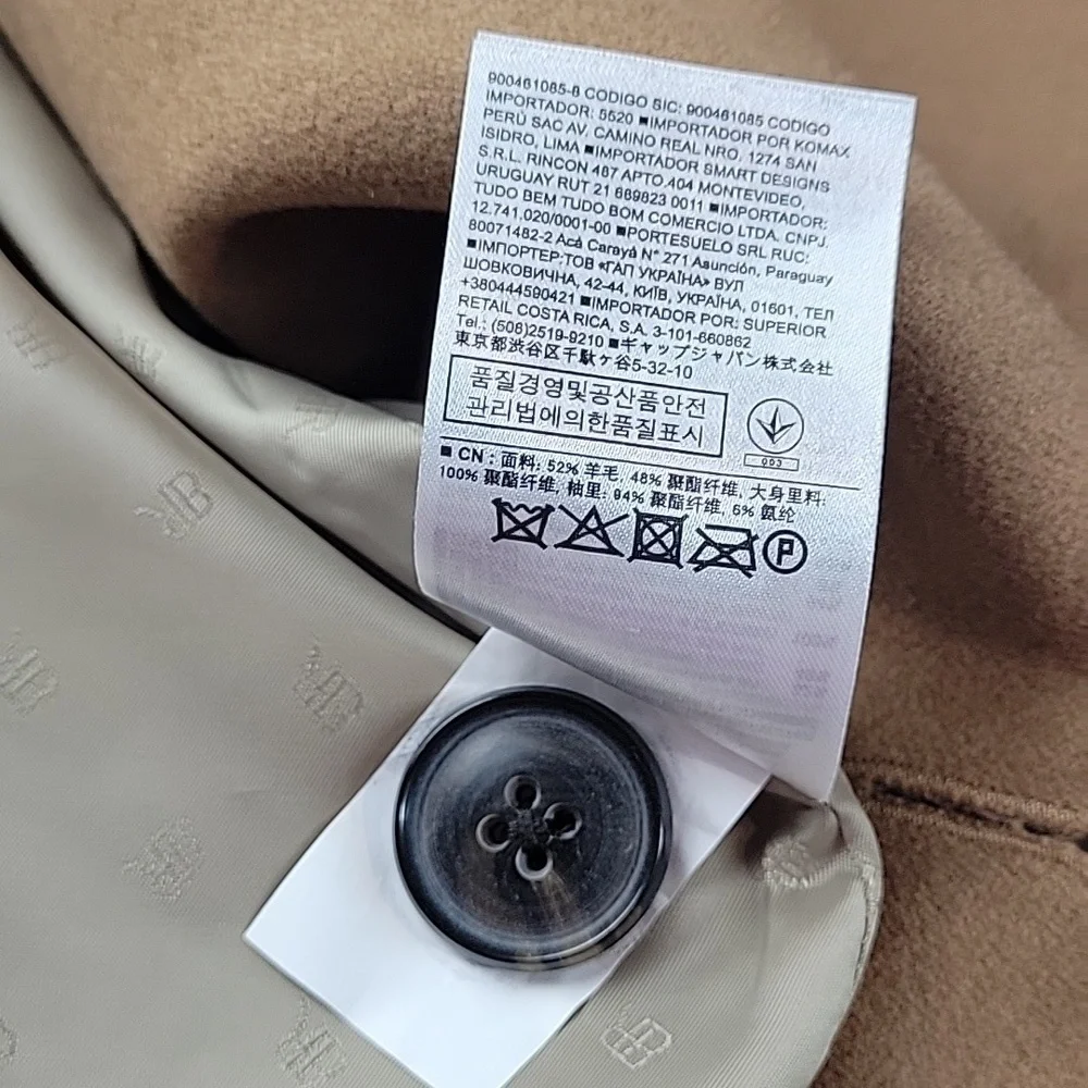 Banana Republic double breasted Camel tan coat